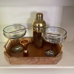 Margarita bar glasses server set